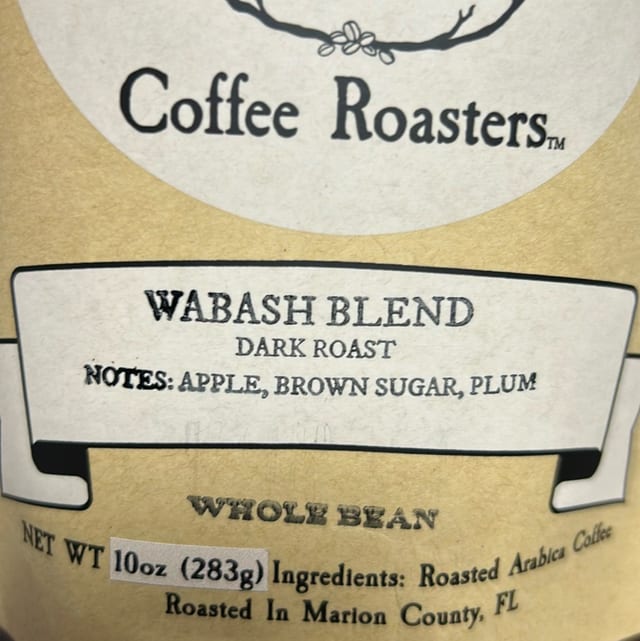 Wabash Blend 10oz Dark Roast.