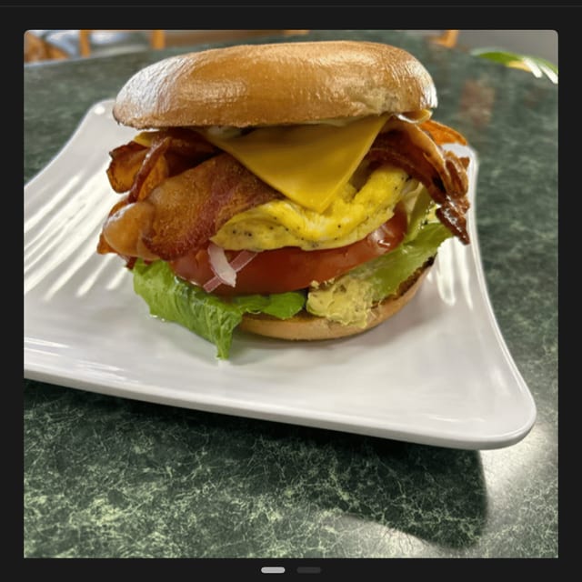 Breakfast BLT Deluxe Sandwich.